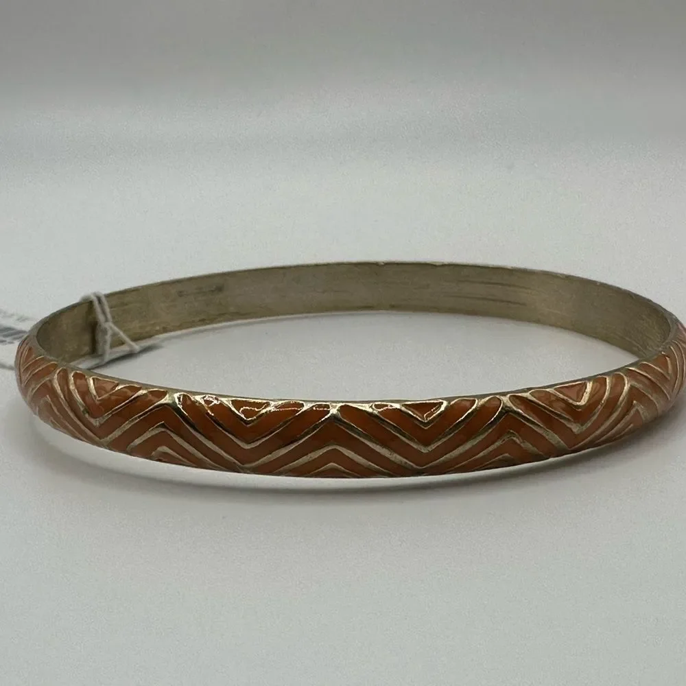 J. Crew Orange and Gold Bangle Bracelet